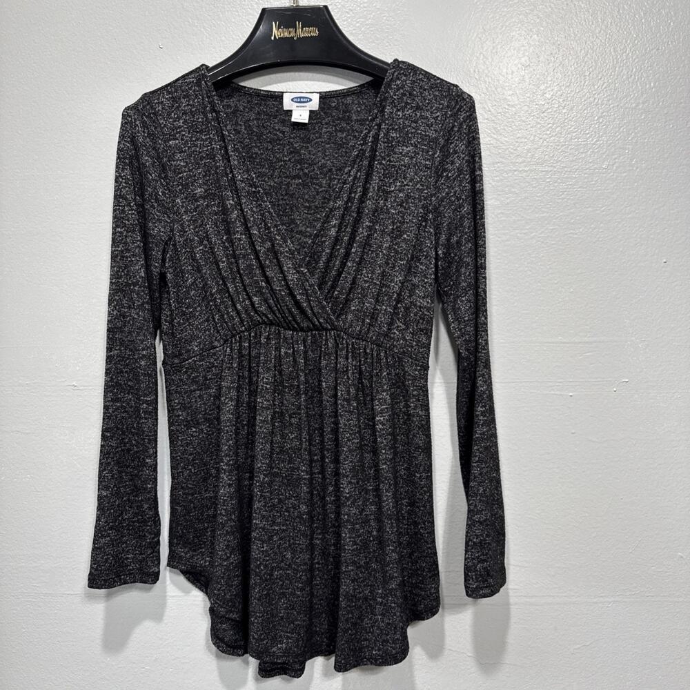 Old Navy Maternity Knit Top Small Wrap V Neck Long Sleeve Nursing Blouse Shirt